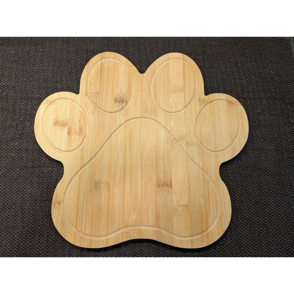 Bamboo Paw Print Cutting Board Charcuterie Pet Lover Tray
